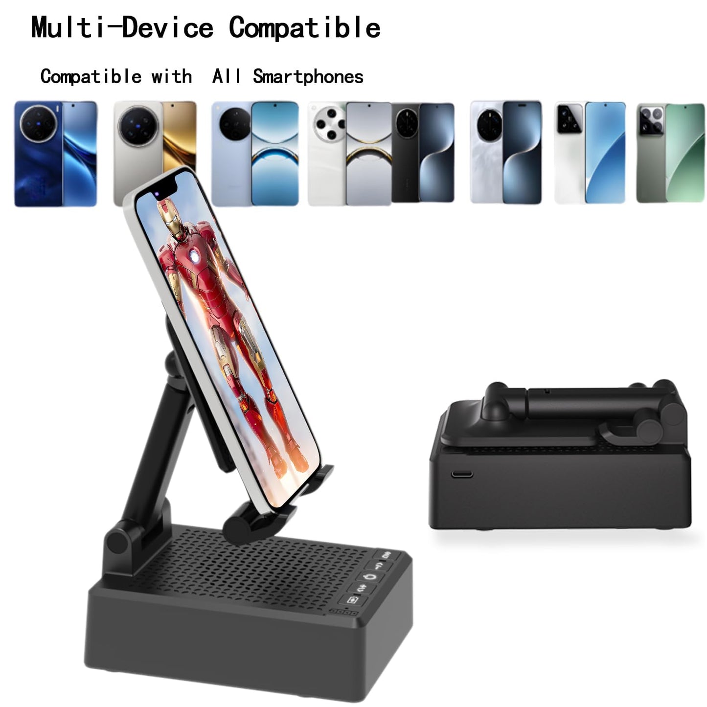 Gifts for Dad Boyfriend,Cell Phone Stand with Wireless Bluetooth Speaker,HD Surround Sound Bluetooth Speaker for Home Kitchen and Outdoors Compatible