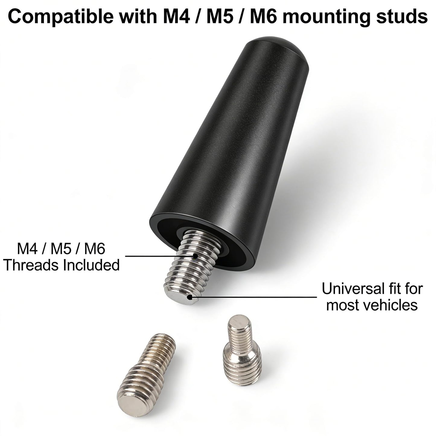Universal Antenna, 1 Inch Dual Size, Compatible with M6/M5/M4 Screws, Multi-Device Universal Replacement Antenna for Electronics, Radio, TV, Indoor