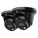 Amcrest 2-Pack UltraHD 4K (8MP) IP PoE AI Camera, 49ft Nightcolor, Security Outdoor Turret Camera, Built-in Mic, Human Detection, Active Deterrent