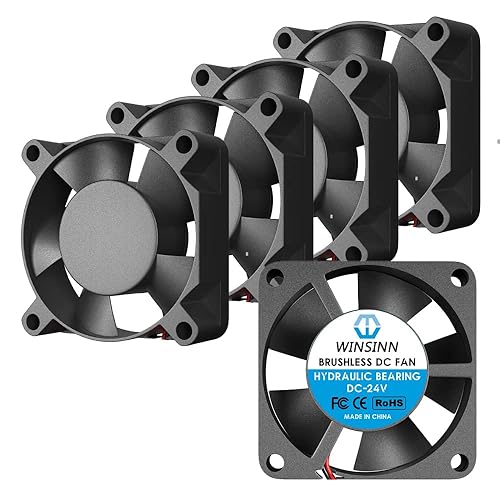 WINSINN 30mm 24V Fan - Hydraulic Bearing, 10000 RPM, 3010 Cooling Fan for Industrial Equipment, 30cm Cable with XH2.54-2PIN, Brushless 30x10mm (5Pcs)