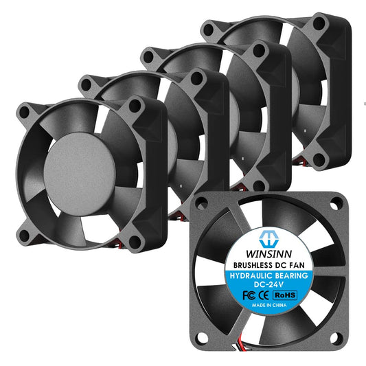 WINSINN 30mm 24V Fan - Hydraulic Bearing, 10000 RPM, 3010 Cooling Fan for Industrial Equipment, 30cm Cable with XH2.54-2PIN, Brushless 30x10mm (5Pcs)