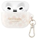 kate spade new york AirPods Protective Case with Keychain Ring - Hollyhock Cream, Compatible with AirPods 3rd Generation