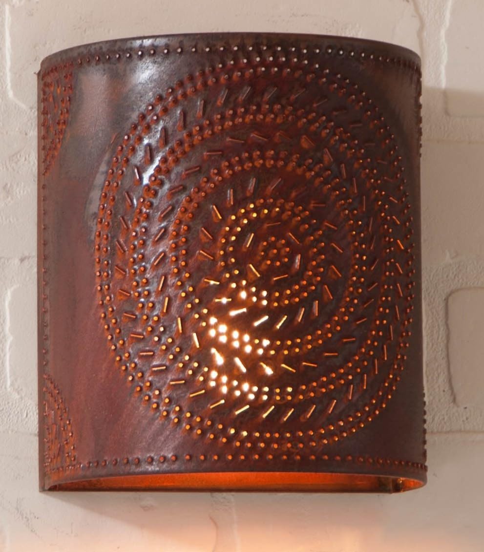 Irvin's Tinware Chisel Sconce Light in Rustic Tin