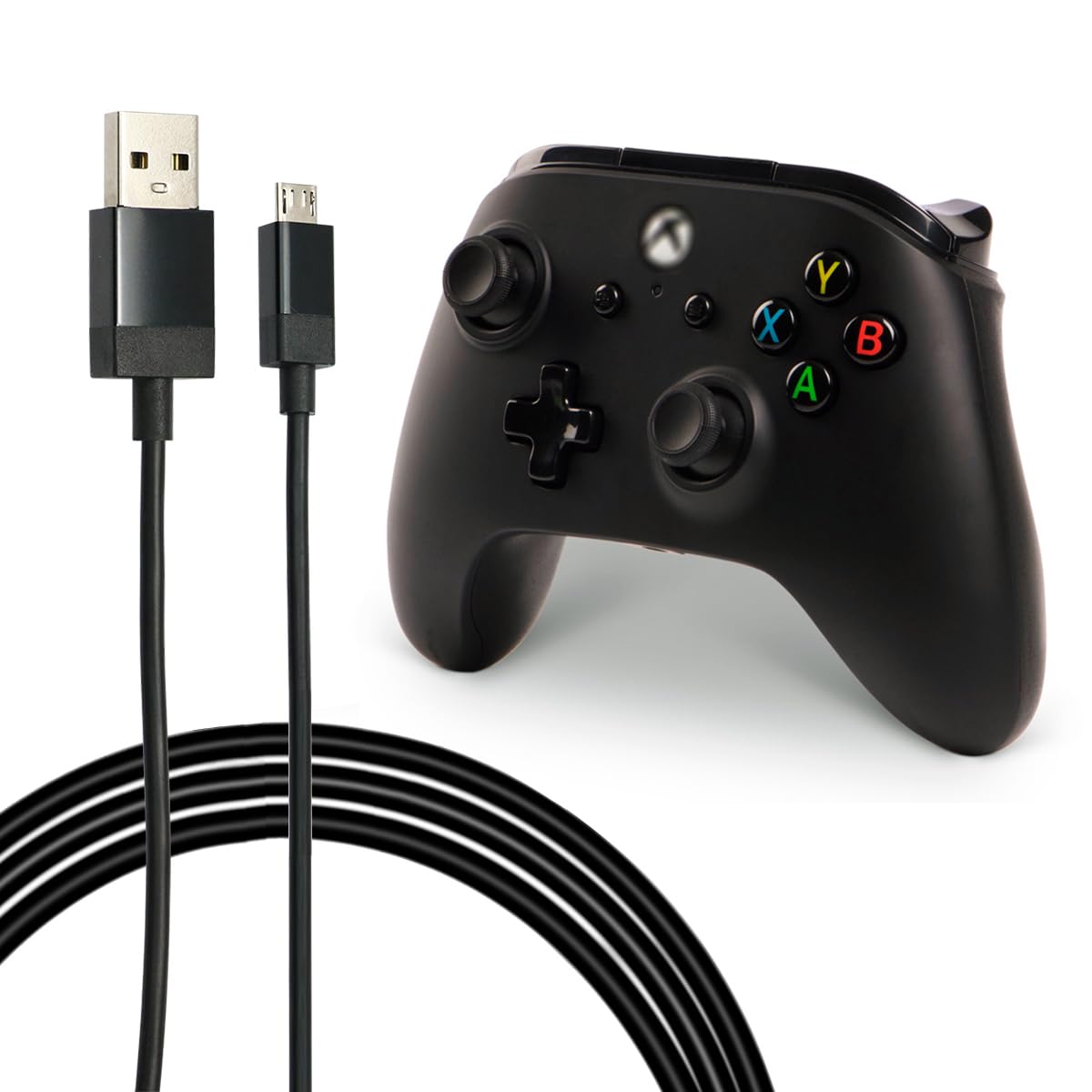 Charger Charging Cable for Xbox One Controller, Micro USB 2.0 Play Data Sync Cord for PlayStation 4, PS4 Slim/Pro Controller, Samsung Galaxy, Android