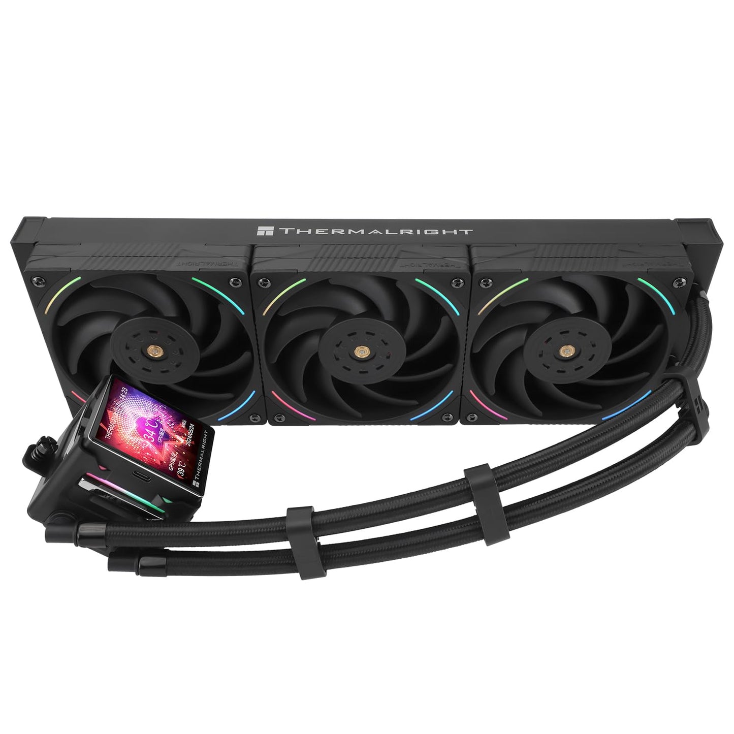 Thermalright Elite Vision 360 ARGB BLACK AIO CPU Liquid Cooler,IPS LCD Screen with 320*320 Resolution,for AM4/AM5/Intel LGA1700/1851,’2.73