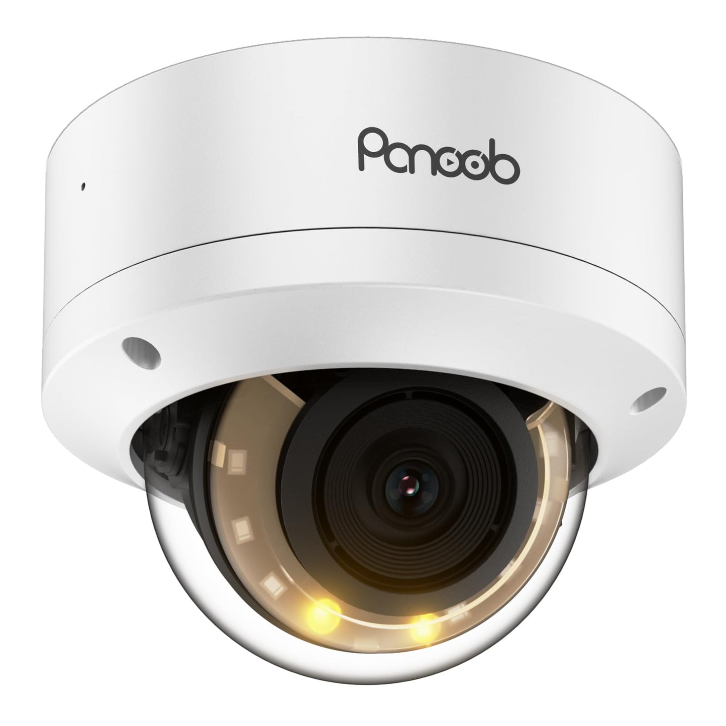 PANOOB 4K PoE Vandal-Proof Dome Camera with 2-Way Audio, H.265 Outdoor Security IP PoE Camera, Human Vehicle Detection, Color Night Vision, IK10 IP67