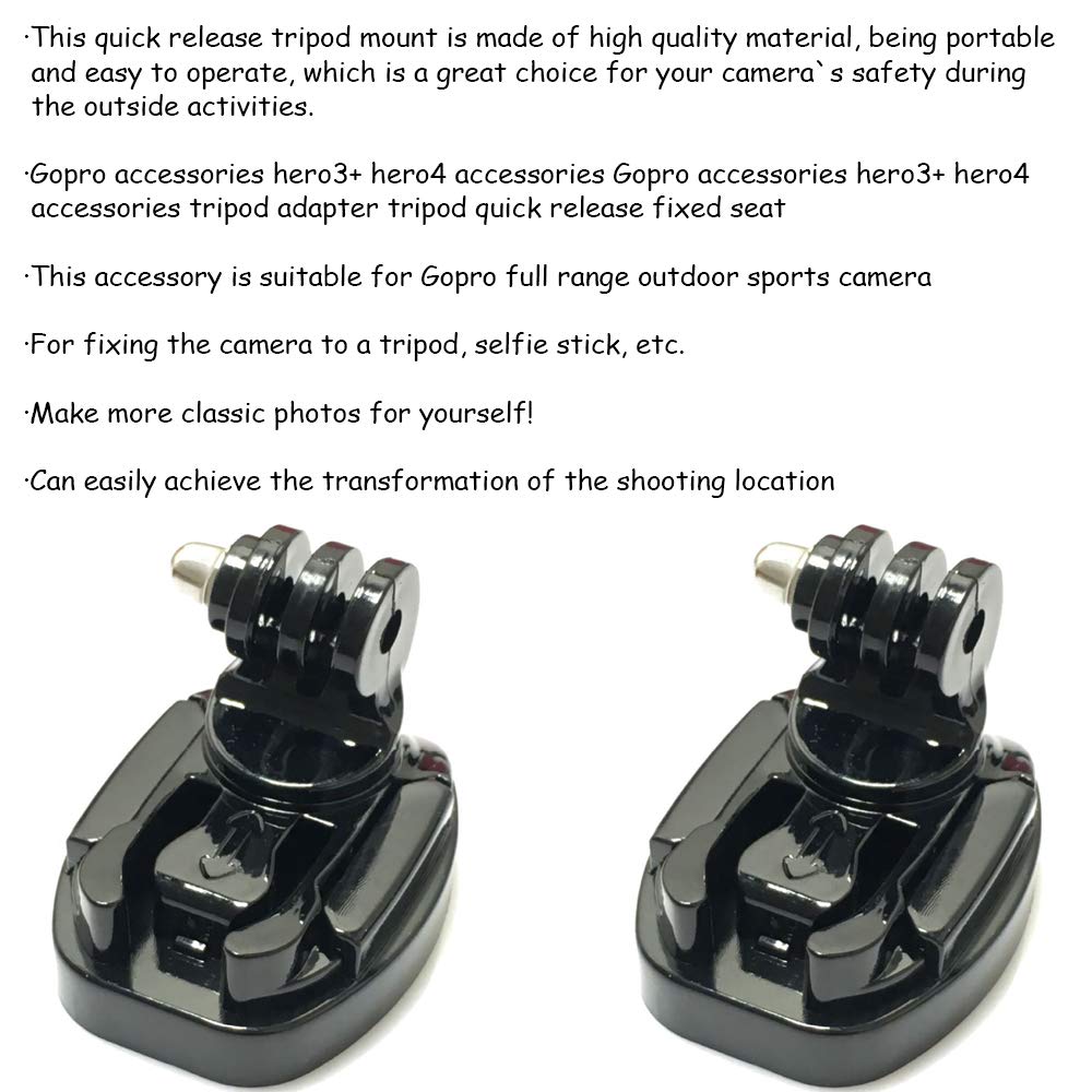 Acxico 1Pcs Quick Release Tripod Mount Adapter Camera Fixed Connecter 1/4" Screw for Hero 5 4 3+ 3 Camera
