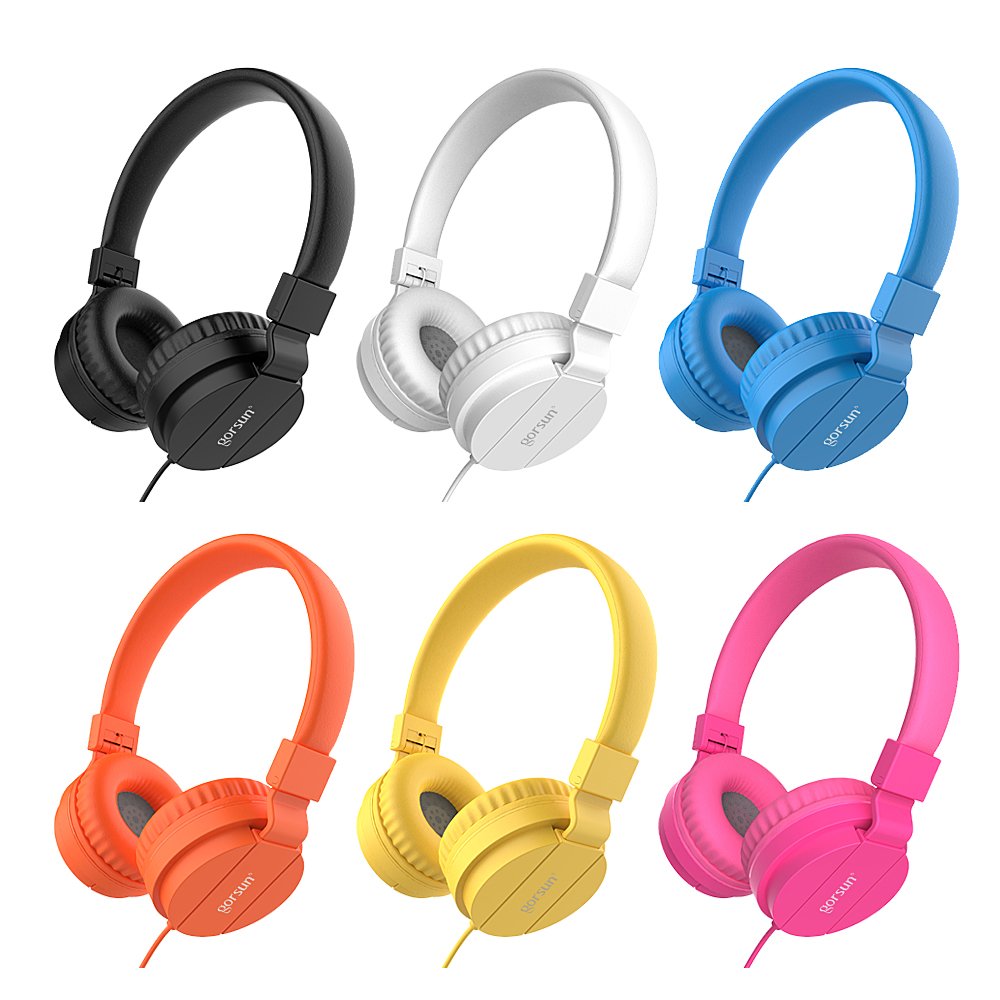 gorsun Kids Headphones, Lightweight Stereo Wired Toddler Headphones，Adjustable Headband Children's Headset for Smartphones Computer Pad…