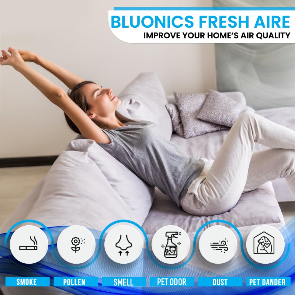 Bluonics Fresh Aire Water Air Washer, Water-Based Air Revitalizer & Room Freshener with 7-Color LED Night Light and Relaxing White Noise for Home