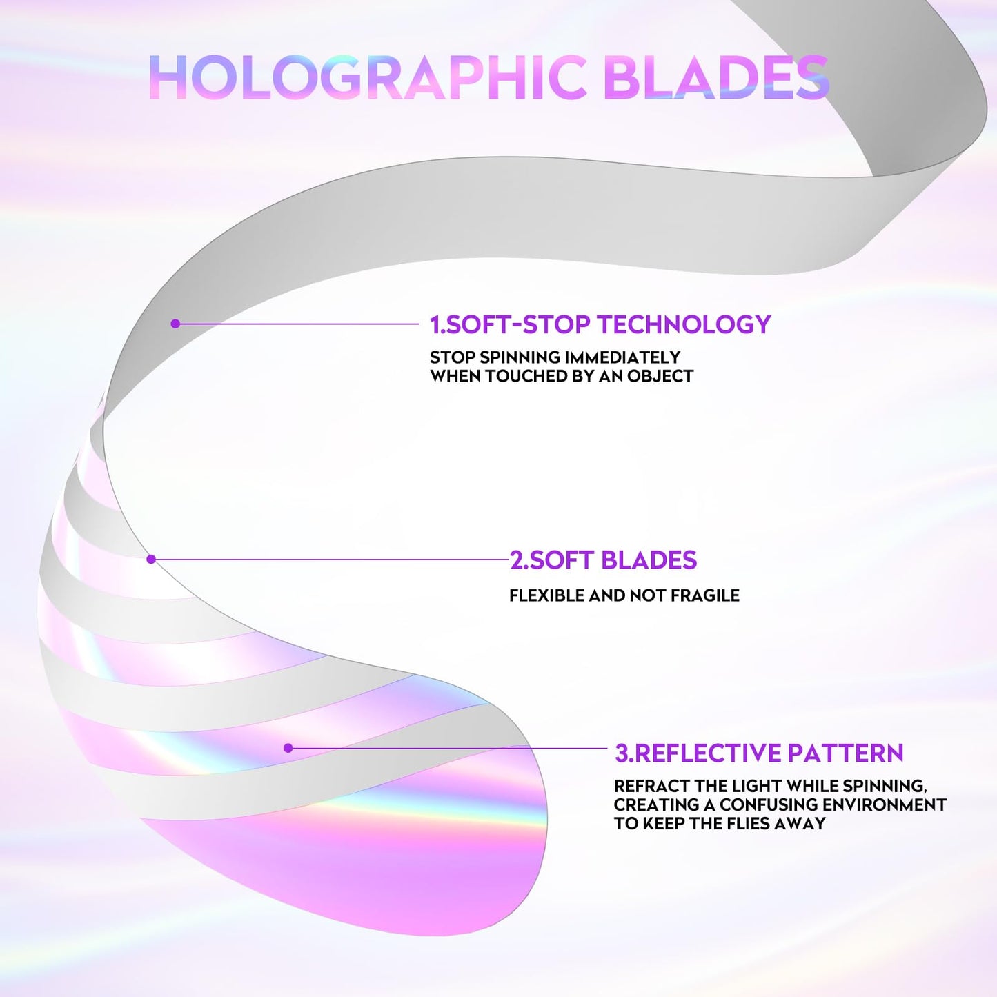 STUHAND Fly Fans for Tables, Fly Repellent Fan Keep Flies Away, Battery Powered Bug Fans with Holographic Blades for Picnic, BBQ, Restaurant, Party