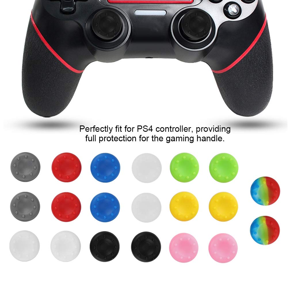 20Pcs Silicone Thumb Stick Grips Cover, Antiskid Colorful Thumb Grips Cases for /// One/360 Gaeme Controller