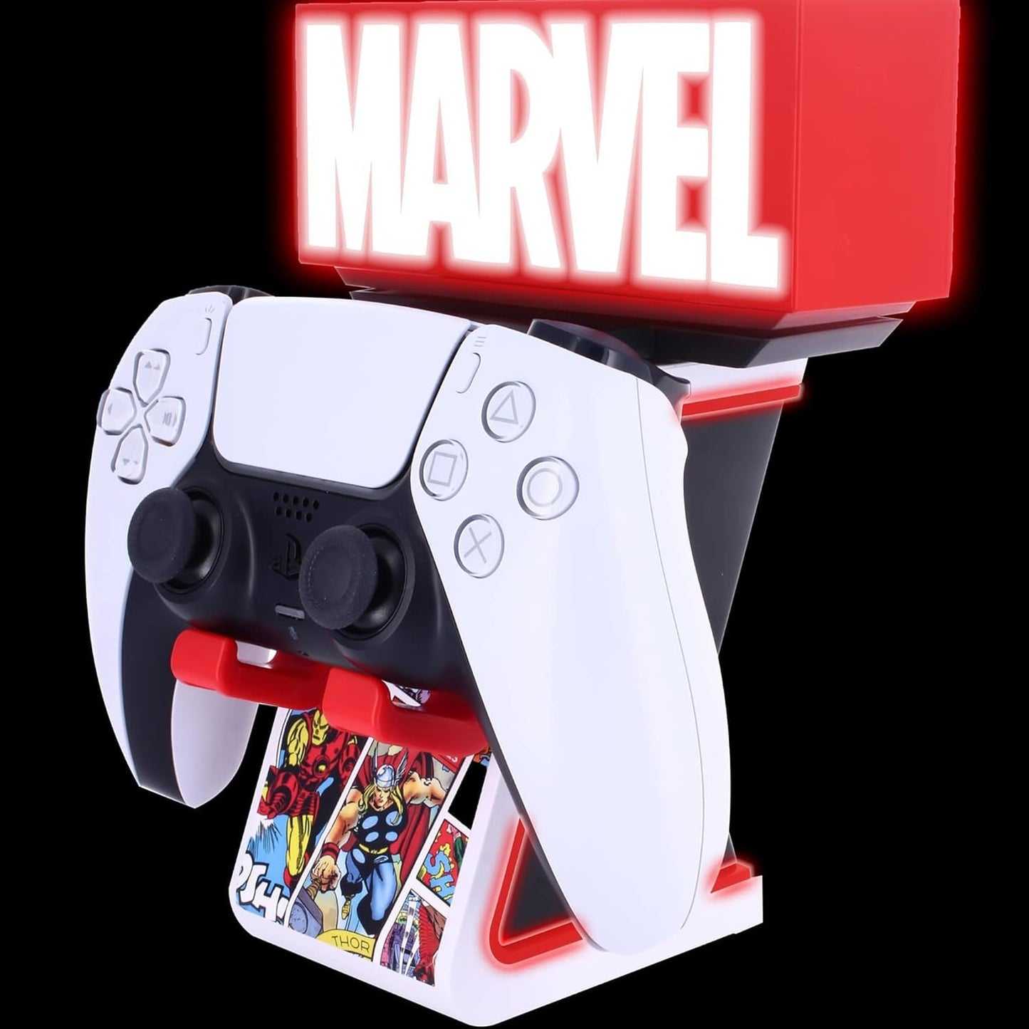 Exquisite Gaming Marvel Logo Charging Stand with USB-C Cable & Phone Holder