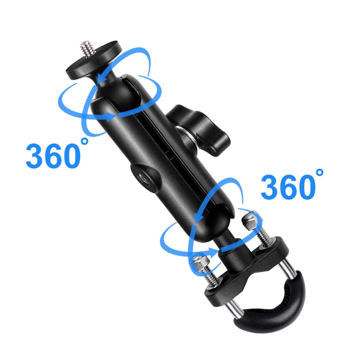 WADAHEFA Motorcycle, Bike 360° Rotating Adjustable Sports Camera Mount, Compatible with DJI Action 2 & Gopro 7/8/9/10 & Insta 360d and Other Sports