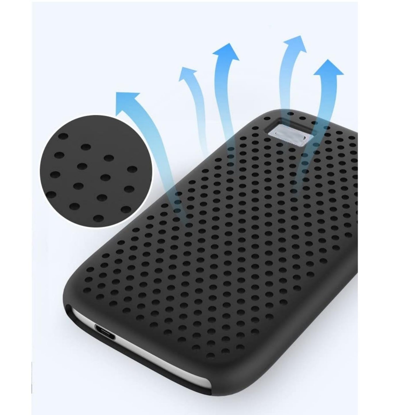 Ferbao Silicone Case for WD My Passport SSD Portable Hard Drive 500G/1T/2T/4T Accessories Soft Silicone Cover Protective Sleeve (Blue)
