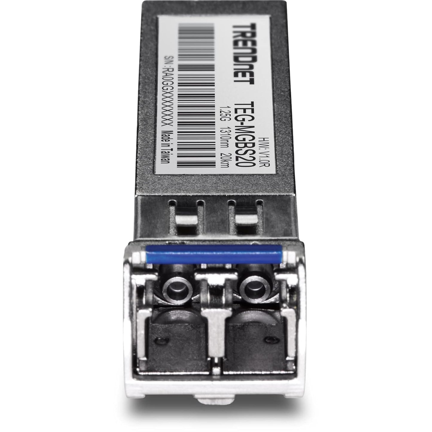 TRENDnet SFP Single Mode LC Module (20km/ 12.4 mi), TEG-MGBS20, Data Rates up to 1.25Gbps, 1310nm Single Mode, IEEE 802.3z Gigabit Ethernet, ANSI