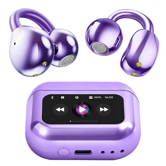 TANFESO Ultra Open Earbuds Clip on Smart Touch Screen Headphones, Wireless Bluetooth 5.4 Suitable for Small Ears, Lightweight and Comfortable Sports…