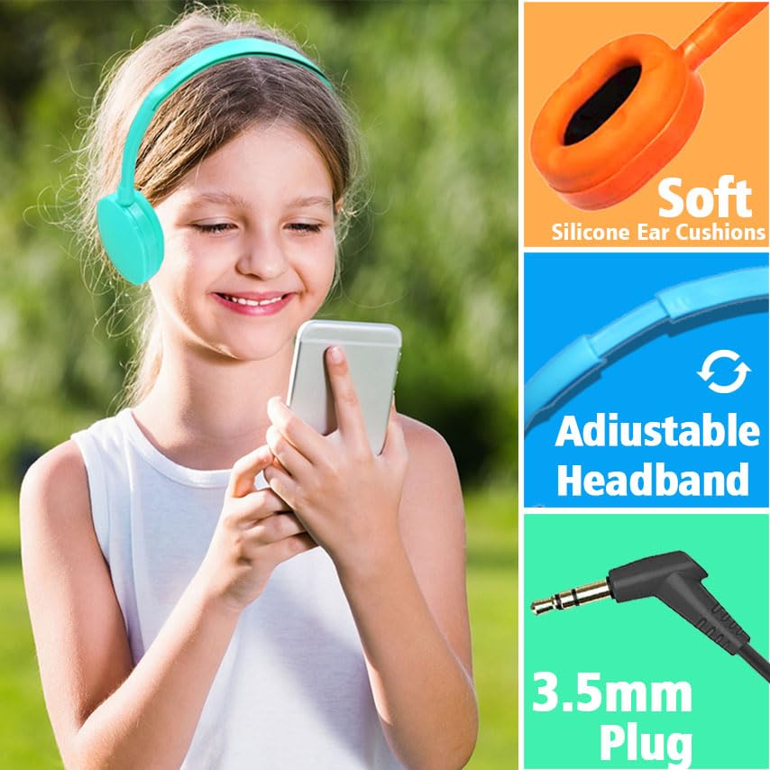 Ladont 20 Pack Kids Headphones Bulk for Classroom School, Durable Wholesale Wired Headphones for Kids Student Boys Girls Adults,HD Sound 3.5mm Jack