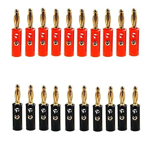 GDQLCNXB 20 Pack Banana Speaker Wire Cable Screw Plugs Connectors 4mm