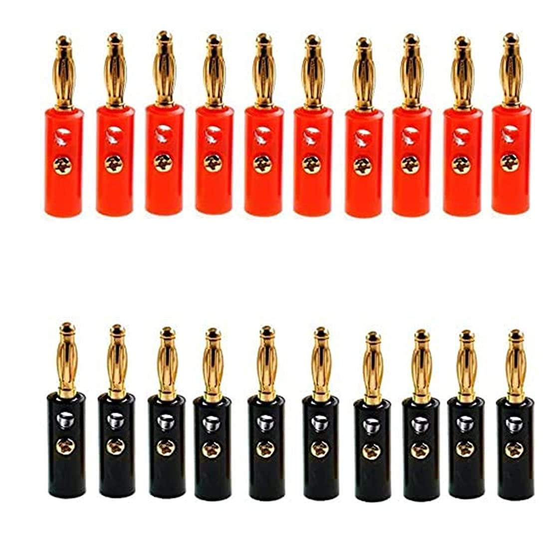 GDQLCNXB 20 Pack Banana Speaker Wire Cable Screw Plugs Connectors 4mm