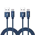 RoFI Micro USB Cable, [2Pack] 0.6M Android Charger, Nylon Braided Micro USB Charger, High Speed USB 2.0 A to Micro B Charging Cord Universal for HTC