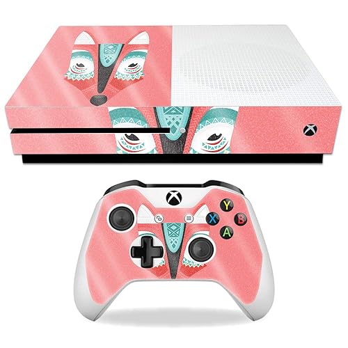 MightySkins Glossy Glitter Skin for Microsoft Xbox One S - Aztec Fox | Protective, Durable High-Gloss Glitter Finish | Easy to Apply, Remove,