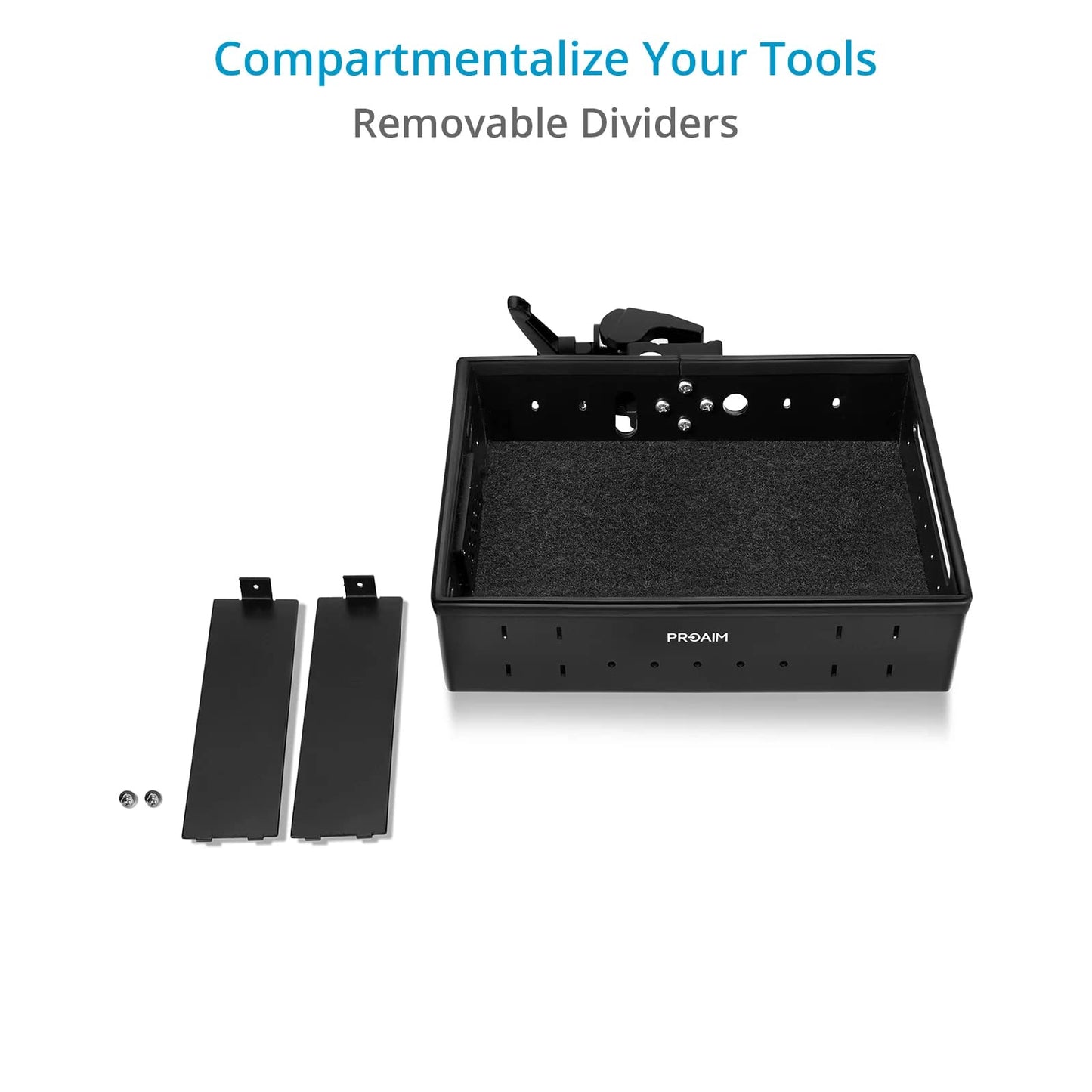 PROAIM Camera Assistant Front Tray for Small Productions/Studio Films. Clamping Range: Flat Surface (with Saddle): up to 25mm; Speed Rails: up