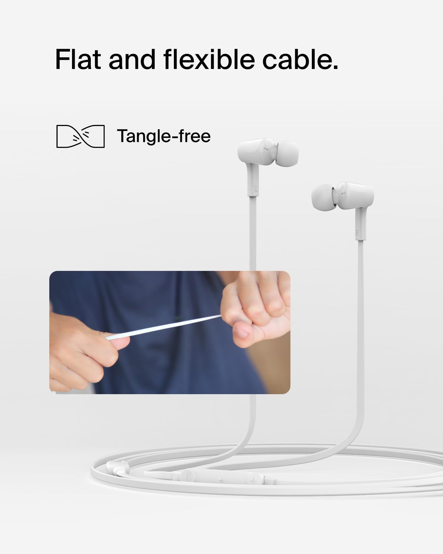 Belkin USB-C Wired Earbuds, Adjustable Volume Limiter, IPX5