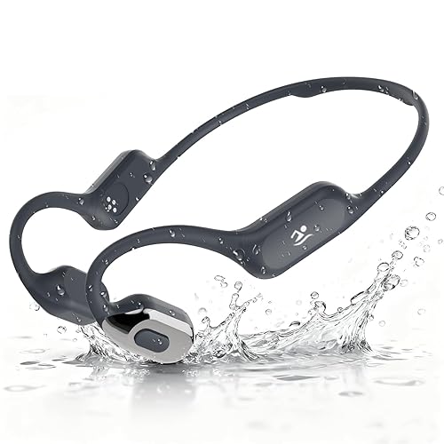 Opinta Swimming Headphones with Safelight, IPX8 Waterproof Bone Conduction Headphone Wireless Underwater Earbuds with 32GB Memory for Swimming