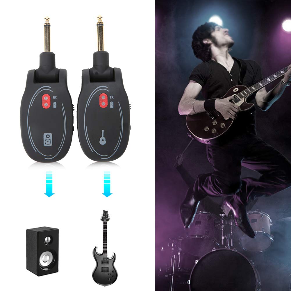 Fafeims Universal Electric Guitar Wireless System Rechargeable Audio Transmitter Receiver Electric Digital Transmitter Receiver Set