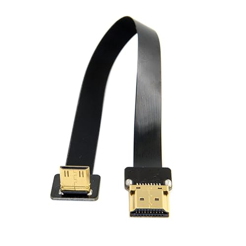 chenyang CYFPV Up Angled 90 Degree FPV Mini HDMI Male to HDMI Male FPC Flat Cable for FPV HDTV Multicopter Aerial Photography 20cm
