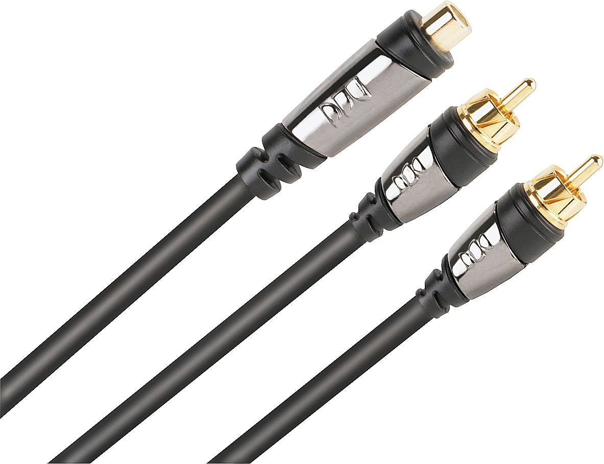 Monster MCL FR2MR Single Female RCA to Dual Male RCA Y-Adapter