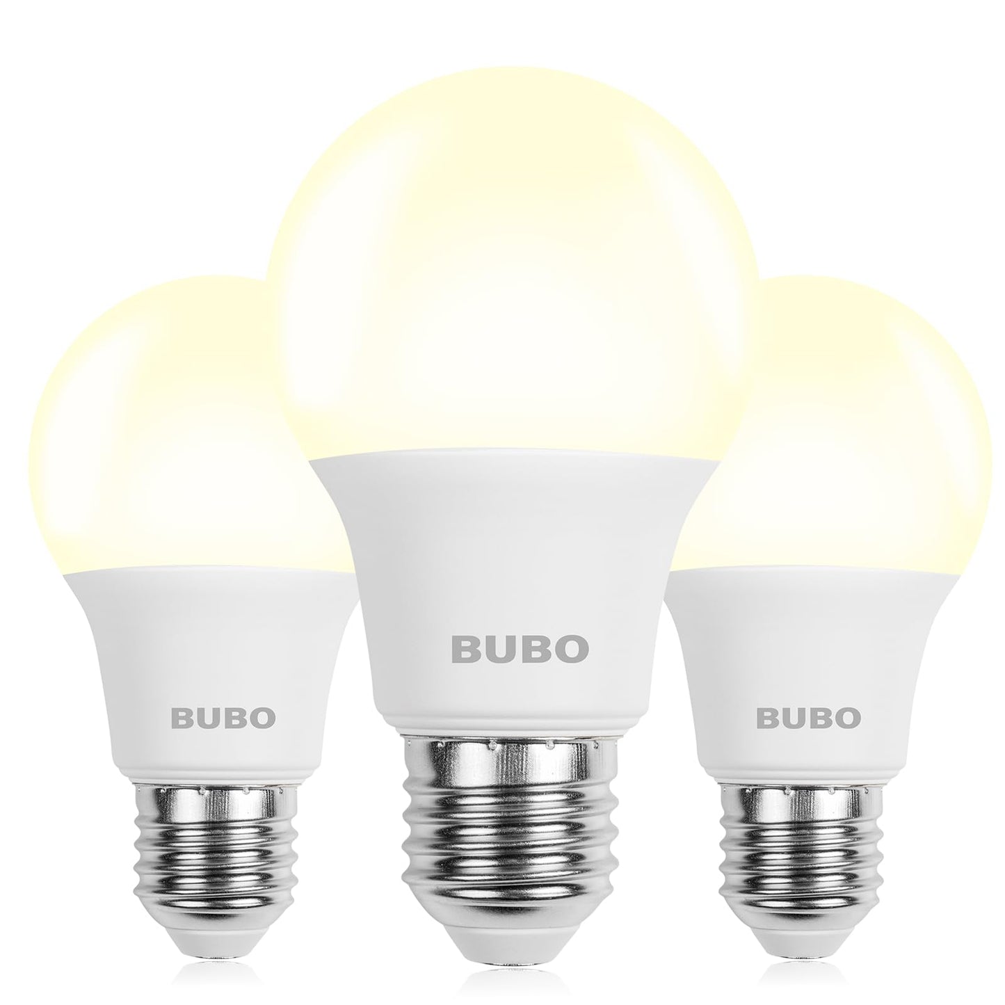 BUBO A19 LED Light Bulbs, 60 Watt Equivalent LED Bulbs, Natural White 3500K, 800 Lumens, E26 Standard Base, Non-Dimmable, 8W Natural White LED Bulbs