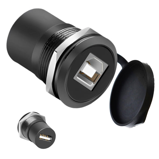YiKaiEn USB B to A Panel Mount Adapter - Solderless USB 2.0 Female Connector, Threaded Fixed USB Type B to A Conversion for Printers & Scanners