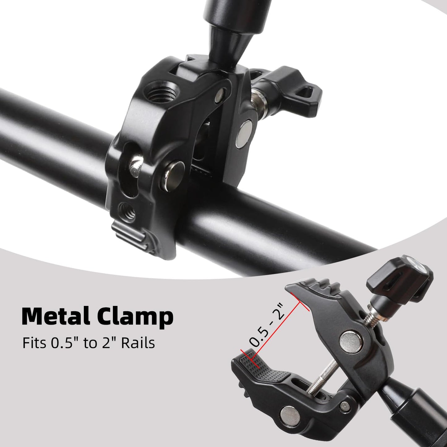 ZUZUXI iPad Yoke Mount, Tablet Holder Clamp Mount for Aircraft, 360° Rotation Adjustable Aluminum Trainer Tablet Holder for iPad Pro 12.9/Air/Mini