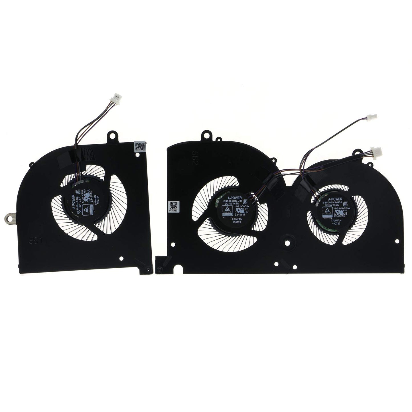 CPU & GPU Cooling Fan Set Replacement for MSI GS75 Stealth 8SE/8SF/9SE & P75 Creator 9SF (MS-17G1/MS-17G2), P/N BS5005HS-U3I BS5005HS-U3J, 17G1-CPU