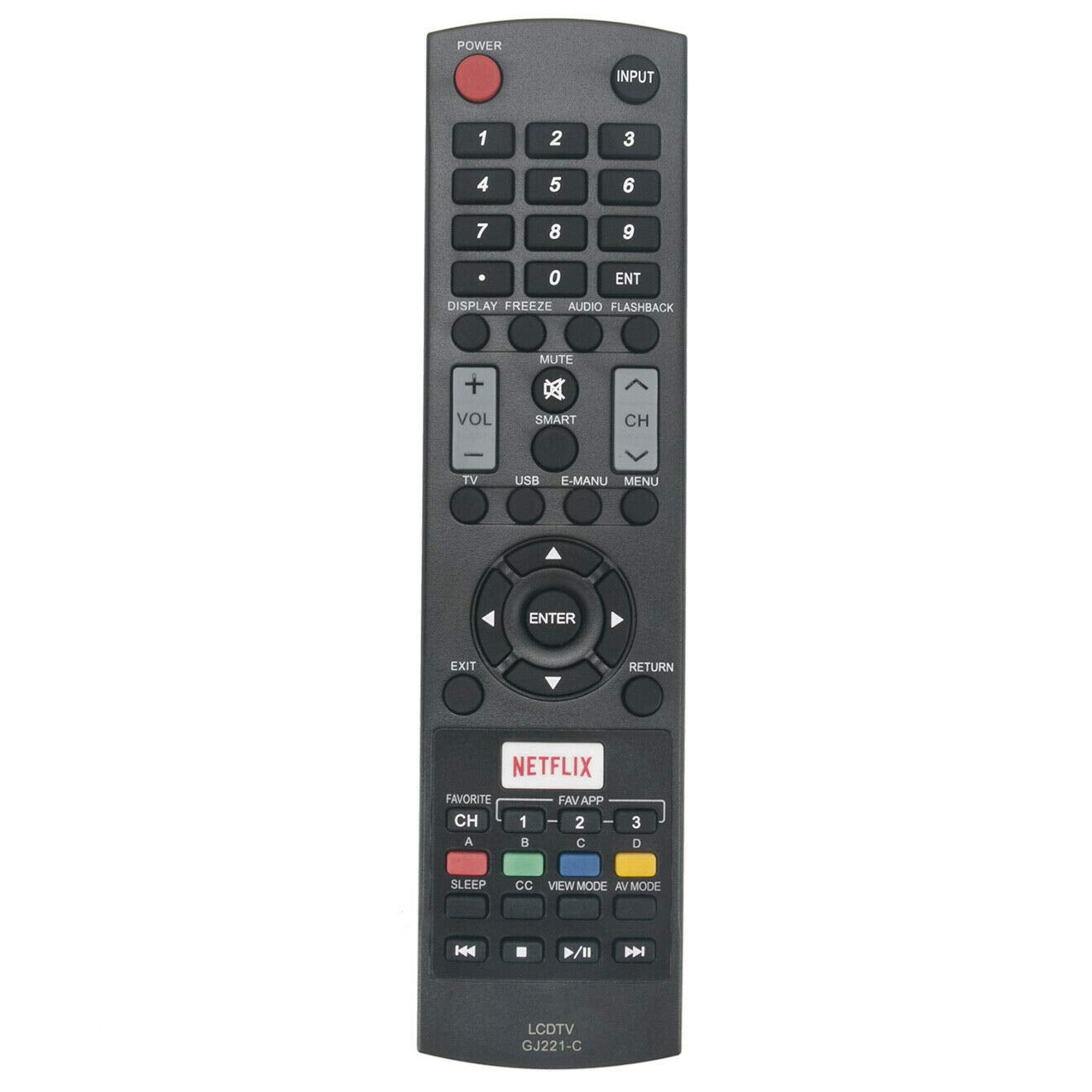 GJ221-C Remote Control for Sharp LED AQUOS TV LC32LE653U LC40LE653U LC43LE653U