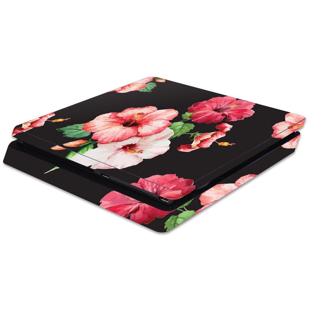 MightySkins Skin Compatible with Sony PS4 Slim Console - Hibiscus | Protective, Durable, and Unique Vinyl Decal wrap Cover | Easy to Apply, Remove