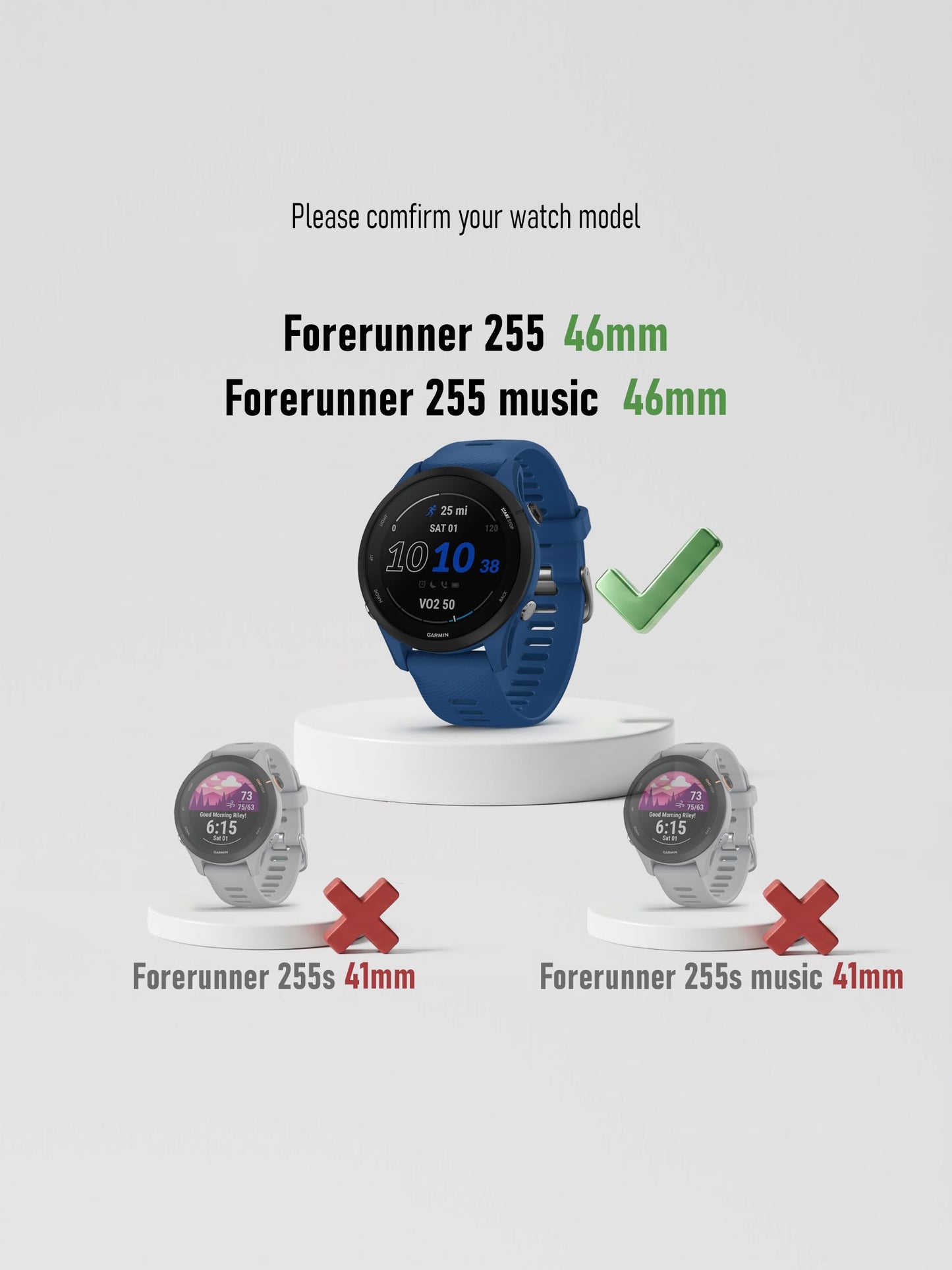 iDaPro Screen Protector for Garmin Forerunner 255/255 Music 46mm, 9H Glass