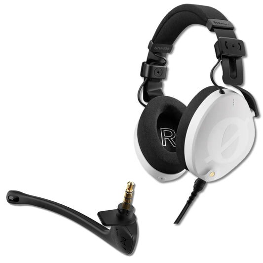 Rode NTH-100 White Professional Over-Ear Headphones with Rode NTH-MIC Microphone for NTH-100 Headphones