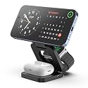 KU XIU Fast Wireless Charger, Magnetic Foldable 3 in 1 Charging Station for iPhone 17/16/15/14/13/12/Pro/Plus/Pro Max, 5W Portable Charger for Apple