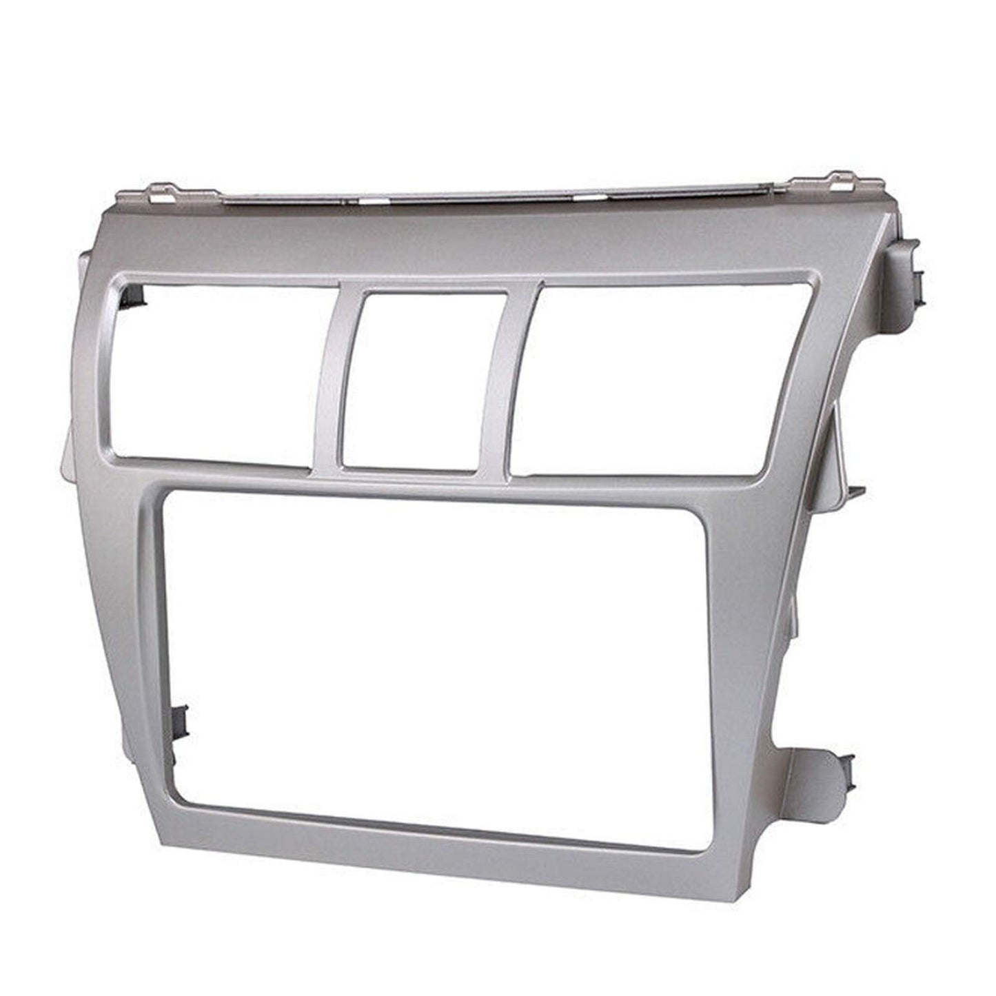 Mhakrl Silver Car Radio Fascia Panel for Toyota Vios Yaris Sedan Belta Radio Frame Radio Stereo Dash Installation Mount Trim Kit Face Plate Audio