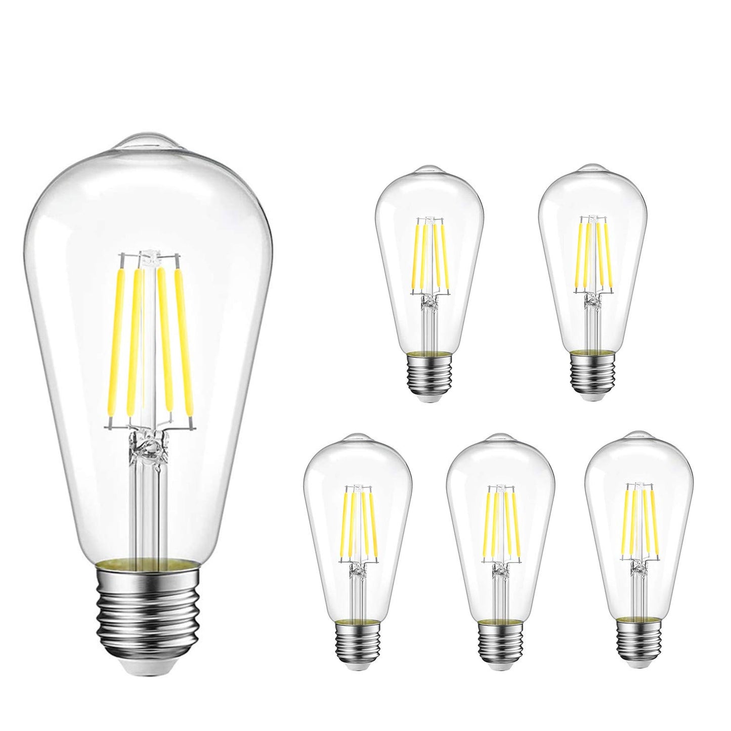 liveMAX Vintage Edison LED Bulb,Antique 40W Vintage Edison Bulb,E26 Light Bulb Led Bulb 400 Lumens Natural White 4000K,Pack of 6(Non Dimmable)
