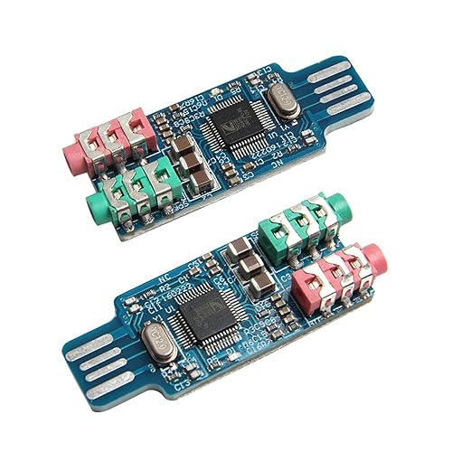 Acxico 2 Pcs CM108 USB Drive Free USB Sound Card Laptop Computer External Sound Card Module k