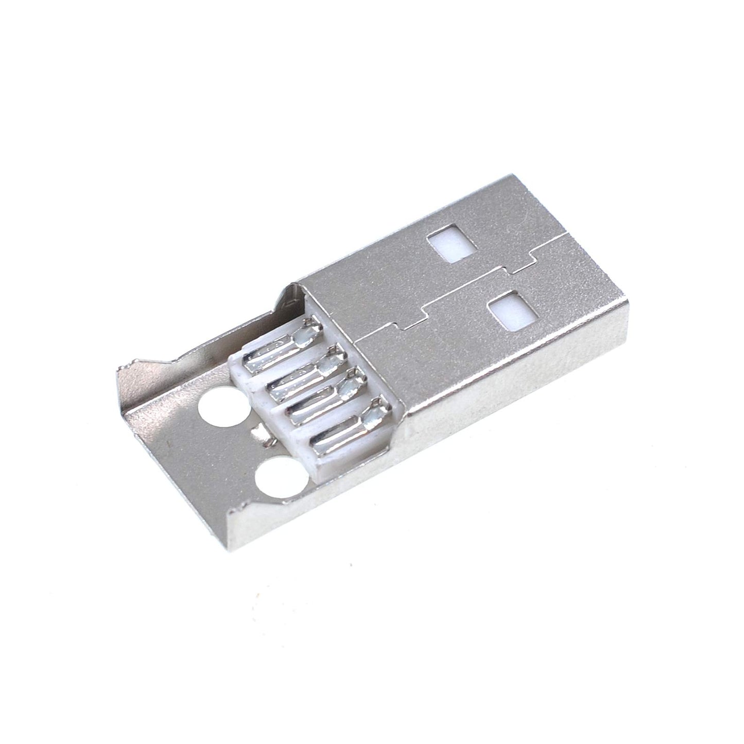 Oiyagai 20-Pack USB 2.0 Type-A Male Connector - 4-Pin Solder Type Plug with Protective Shell for DIY Cables and Repair