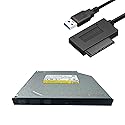 JOYIN-BURN UJ8C2 UJ8E2 UJ8G2 9.5mm Super Slim SATA CD DVD Burner Writer Player ROM Drive for Laptop with USB 3.0 SATA Cable