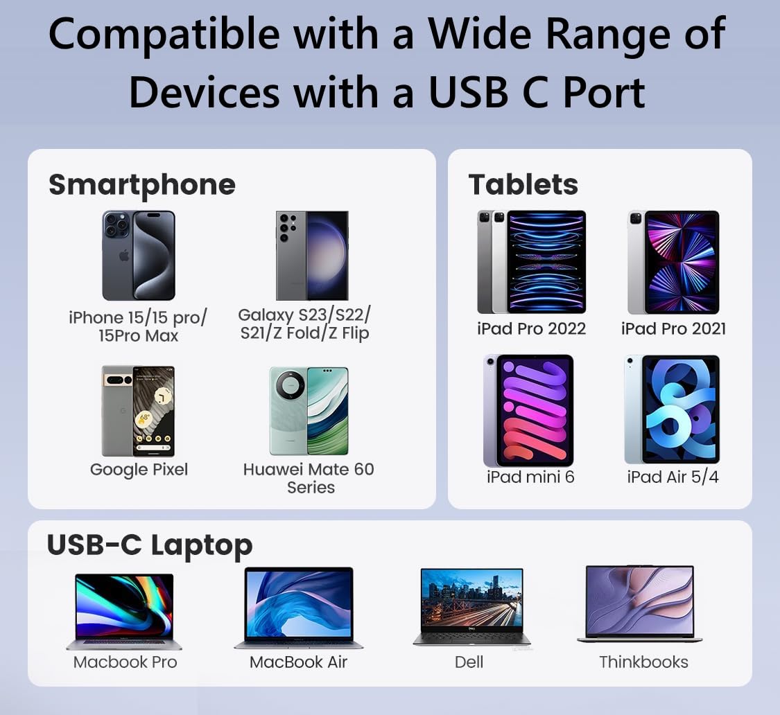 3.5mm 1/8 Inch Aux to USB C Audio Headphone Jack Adapter - Type C/USBC to Aux Converter Dongle Cable for iPhone 15/16, iPad, MacBook, Samsung Galaxy