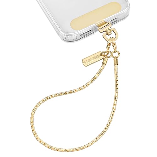 Dadanism Phone Wrist Strap Metal Phone Chain Wristlet Strap, Detachable Cellphone Lanyard Wrist with Tether Tab, Hands-Free Phone Charm for Women