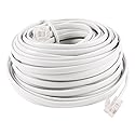 uxcell 15M 6P4C RJ11 Telephone Cable, RJ11 to RJ11 Adapter Modular Extension Phone Line Cord for DSL Modems, Ethernet Network Cable High Speed Data