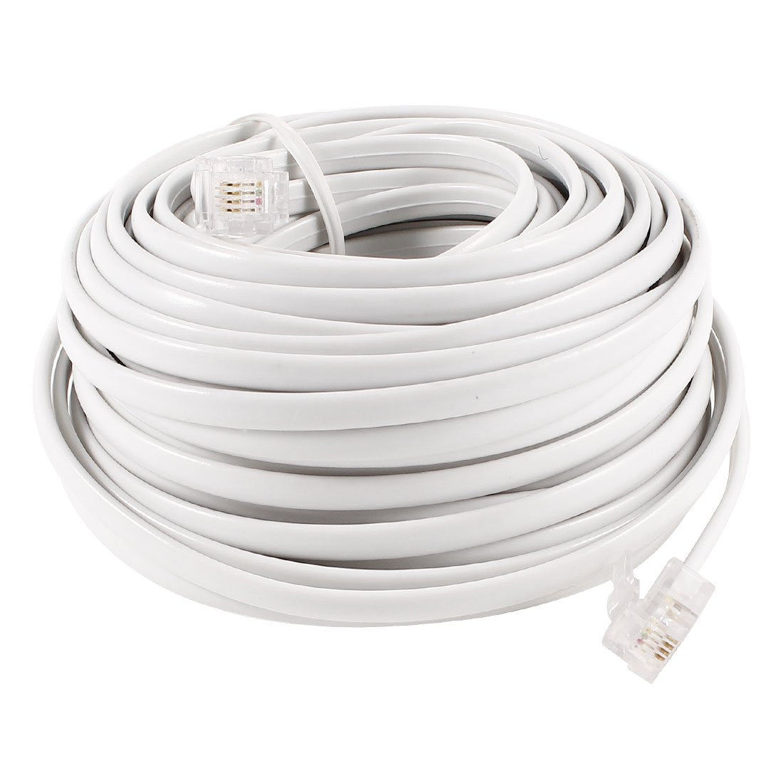 uxcell 15M 6P4C RJ11 Telephone Cable, RJ11 to RJ11 Adapter Modular Extension Phone Line Cord for DSL Modems, Ethernet Network Cable High Speed Data
