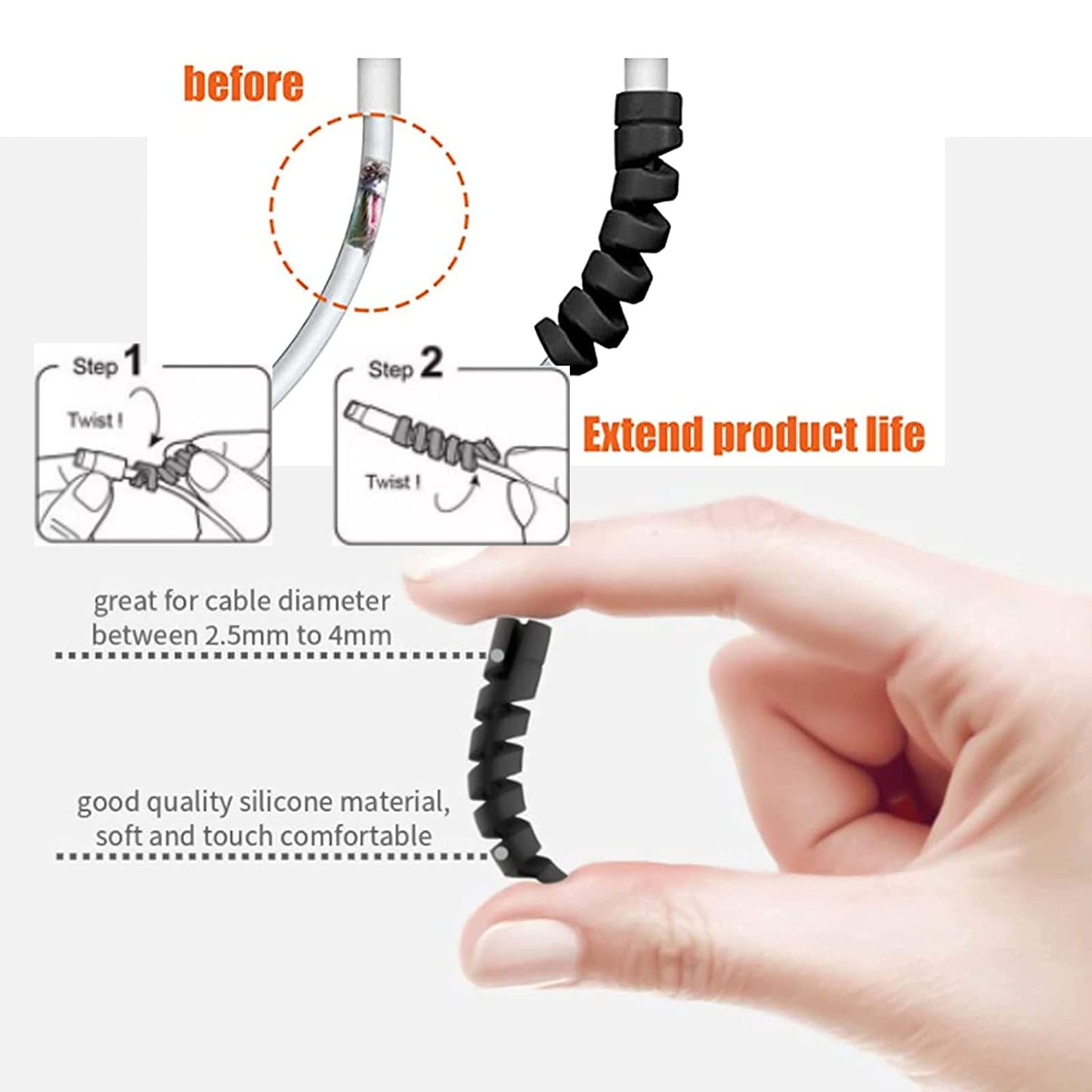 Mirco USB Charger Charging Cable Cord Compatible for TOZO T8 T6 T5 Earbuds,Logitech G635 G935 G633 G930 G933 H600 H800 G633S G933S G533 G430 Pro